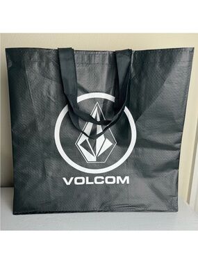 NEW Volcom Logo Black & White Reusable Shopping Tote Gift Bag Minimalist Beach
